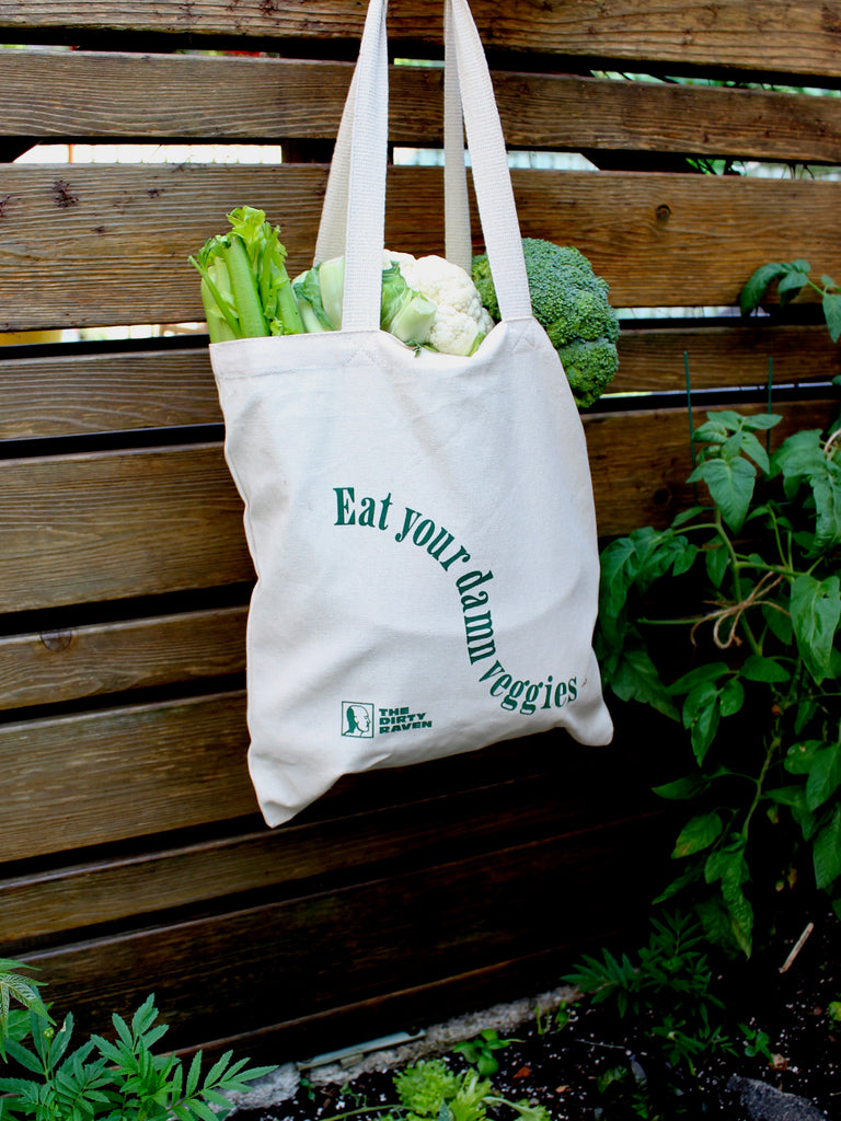 "Eat Your Damn Veggies" Produce Tote Bag